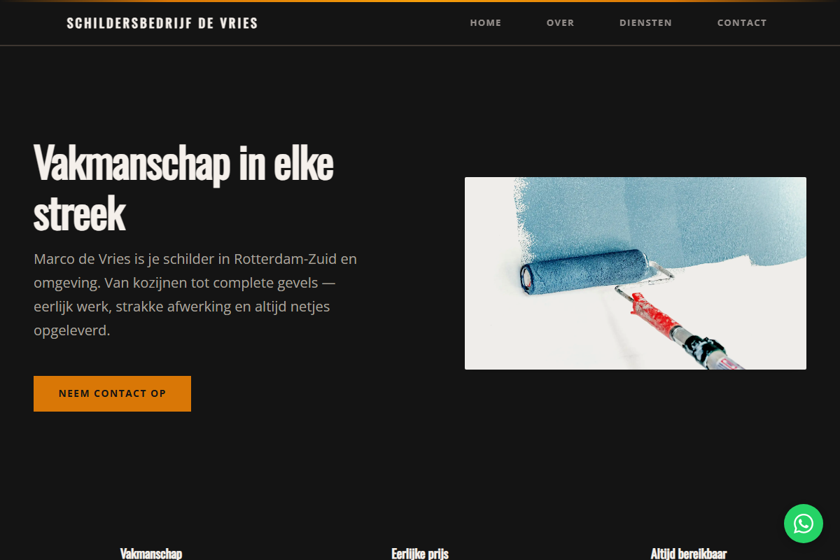 Bold & Professioneel template — Schildersbedrijf De Vries