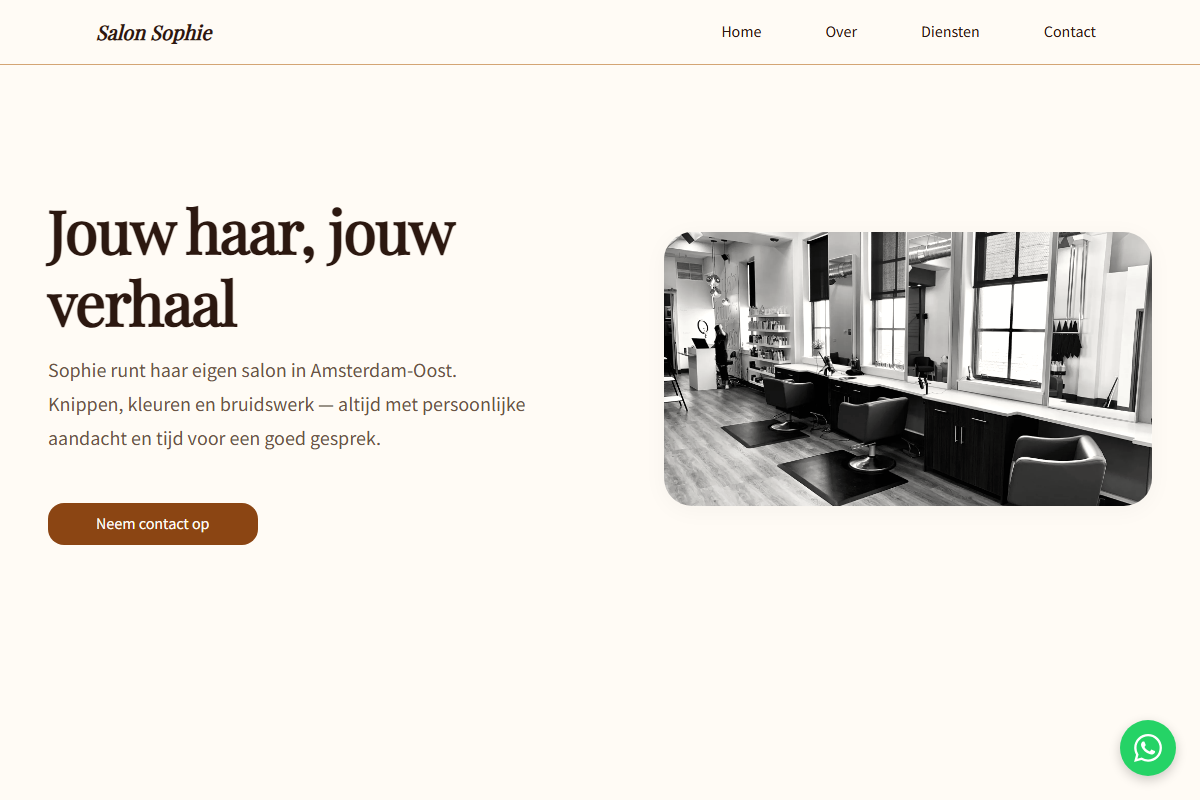 Warm & Persoonlijk template — Salon Sophie